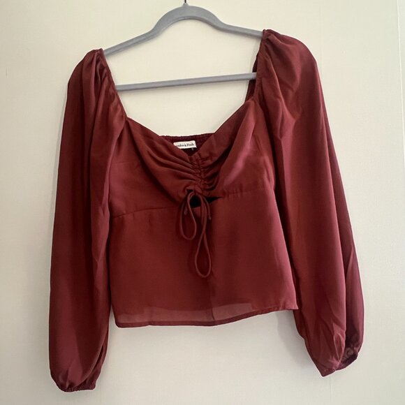 Abercrombie & Fitch Rust Red Brown Blouse Size S - Picture 5 of 6